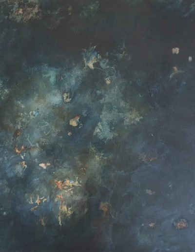 Jude Nixon, Night sky 11. 80x80 cm. Pigment, size and gesso.