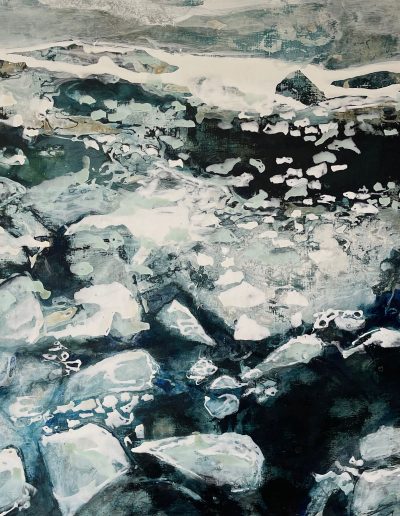 Arctic Melt, 120cm x 93cm, Pigment gesso and size on board