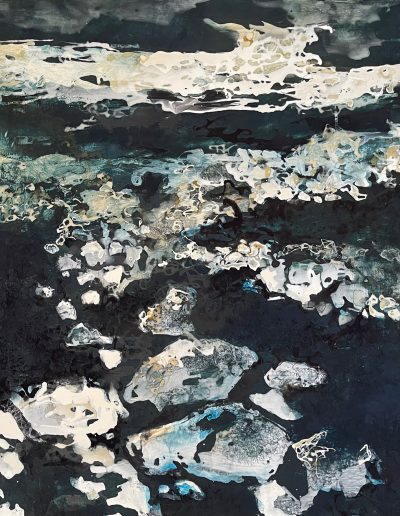 Arctic Sea at night, 110cm x 93cm, Pigment, gesso and size on board