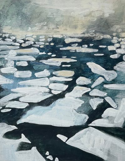 Sea Ice, 80cm x 80cm, Pigment, gesso and size of board