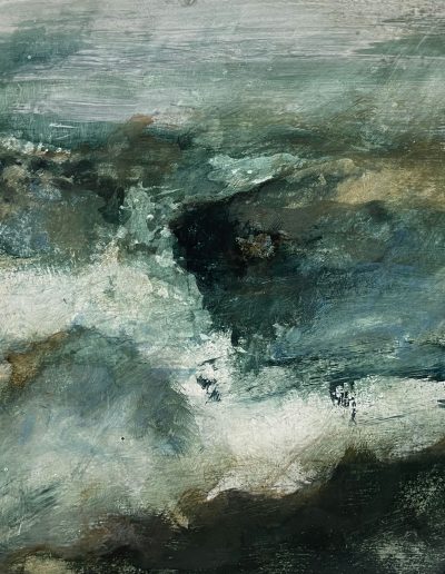 Storm Brewing, 40cm x 40 cm. Pigment, size and gesso on board