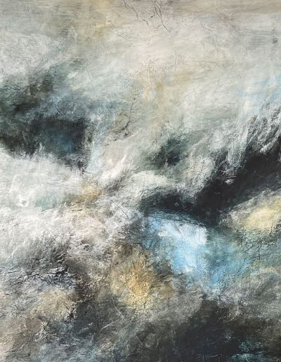 Storm Arwen, 100cm x 110cm. Pigment, gesso and size on board
