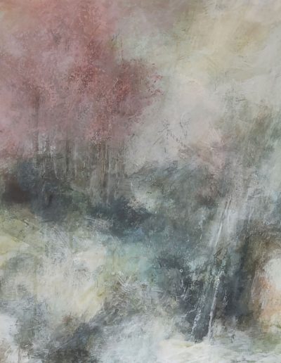 'Dawn Mist', Pigment, gesso and size on cradled board, 40cm x 40cm