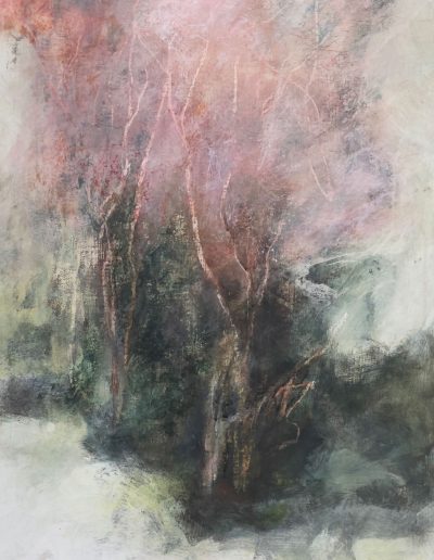 'The Copse', Pigment, gesso and size on cradled board, 65cm x 60cm